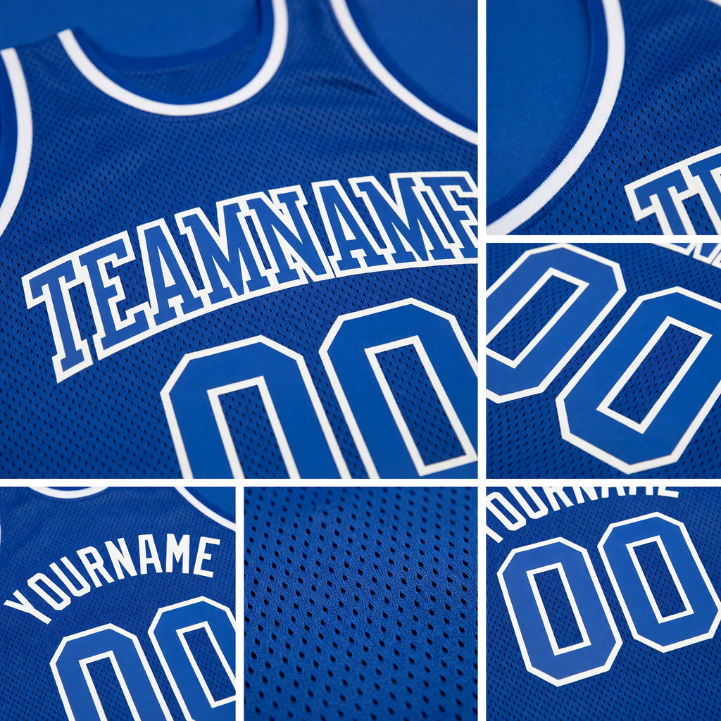 Custom Royal Royal-White Authentic Throwback Basketball Jersey detail