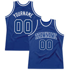 Custom Royal Royal-White Authentic Throwback Basketball Jersey photo 1