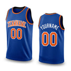 Custom Royal Orange-White Authentic Throwback Basketball Jersey