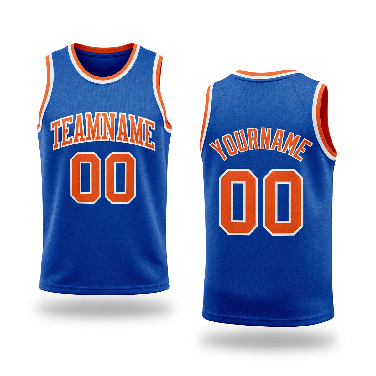 Custom Royal Orange-White Authentic Throwback Basketball Jersey