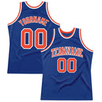 Custom Royal Orange-White Authentic Throwback Basketball Jersey photo 1