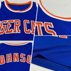 Custom Royal Orange-White Authentic Throwback Basketball Jersey photo 2