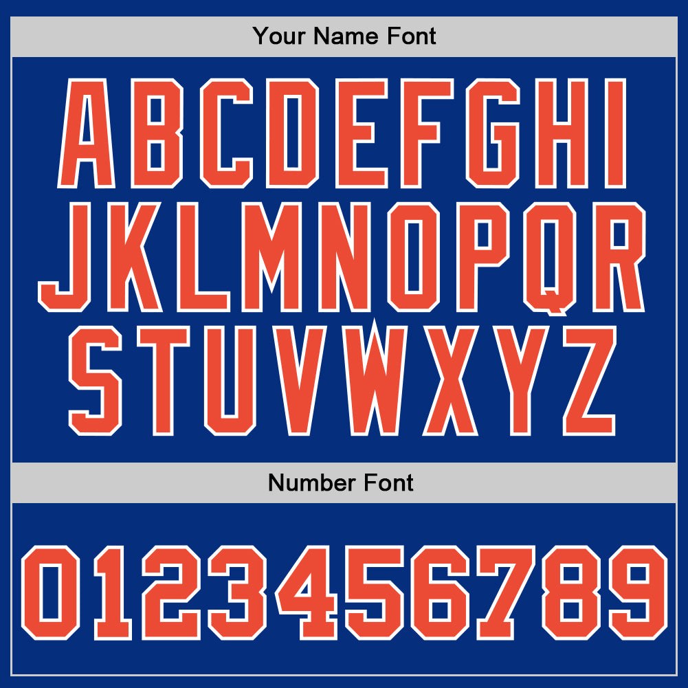 Custom Royal Orange-White Authentic Throwback Basketball Jersey photo 3
