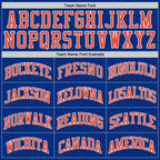 Custom Royal Orange-White Authentic Throwback Basketball Jersey photo 4