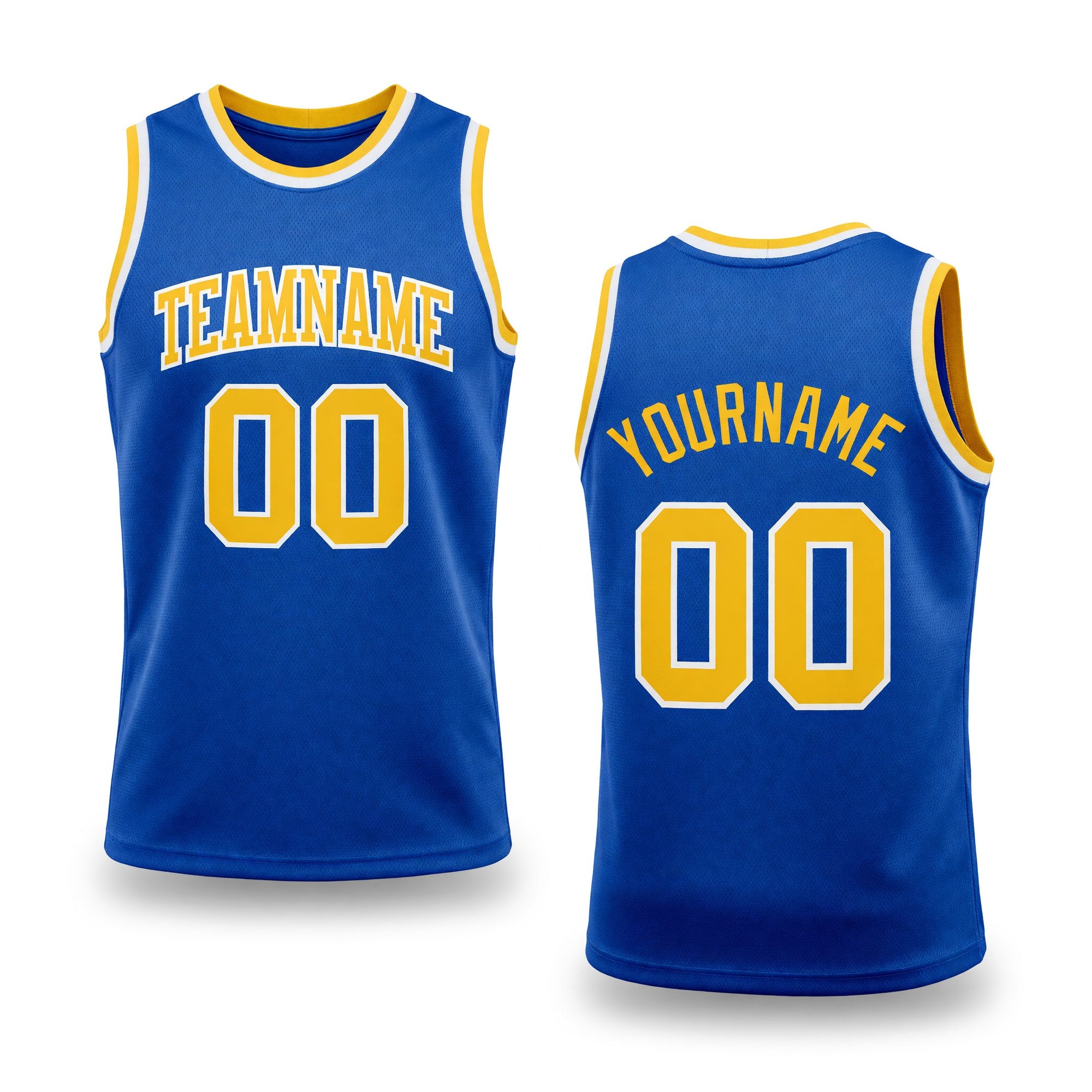 Custom Royal Gold-White Authentic Throwback Basketball Jersey