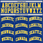 Custom Royal Gold-White Authentic Throwback Basketball Jersey photo 4