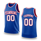 Custom Royal White-Red Authentic Throwback Basketball Jersey