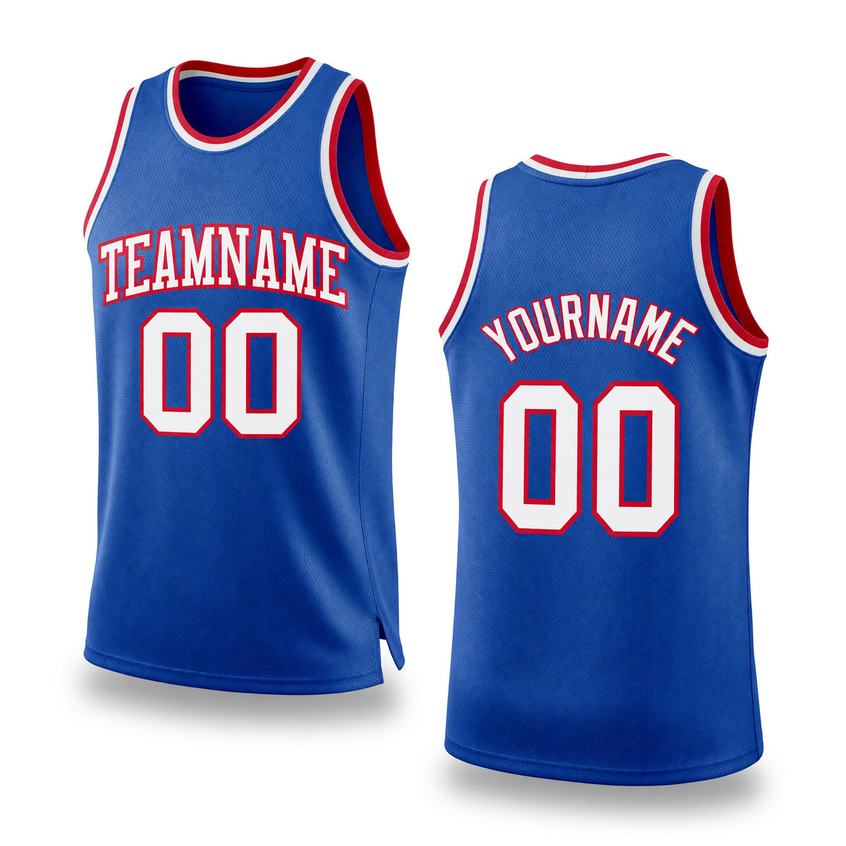 Custom Royal White-Red Authentic Throwback Basketball Jersey