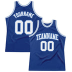 Custom Royal White-Light Blue Authentic Throwback Basketball Jersey photo 1