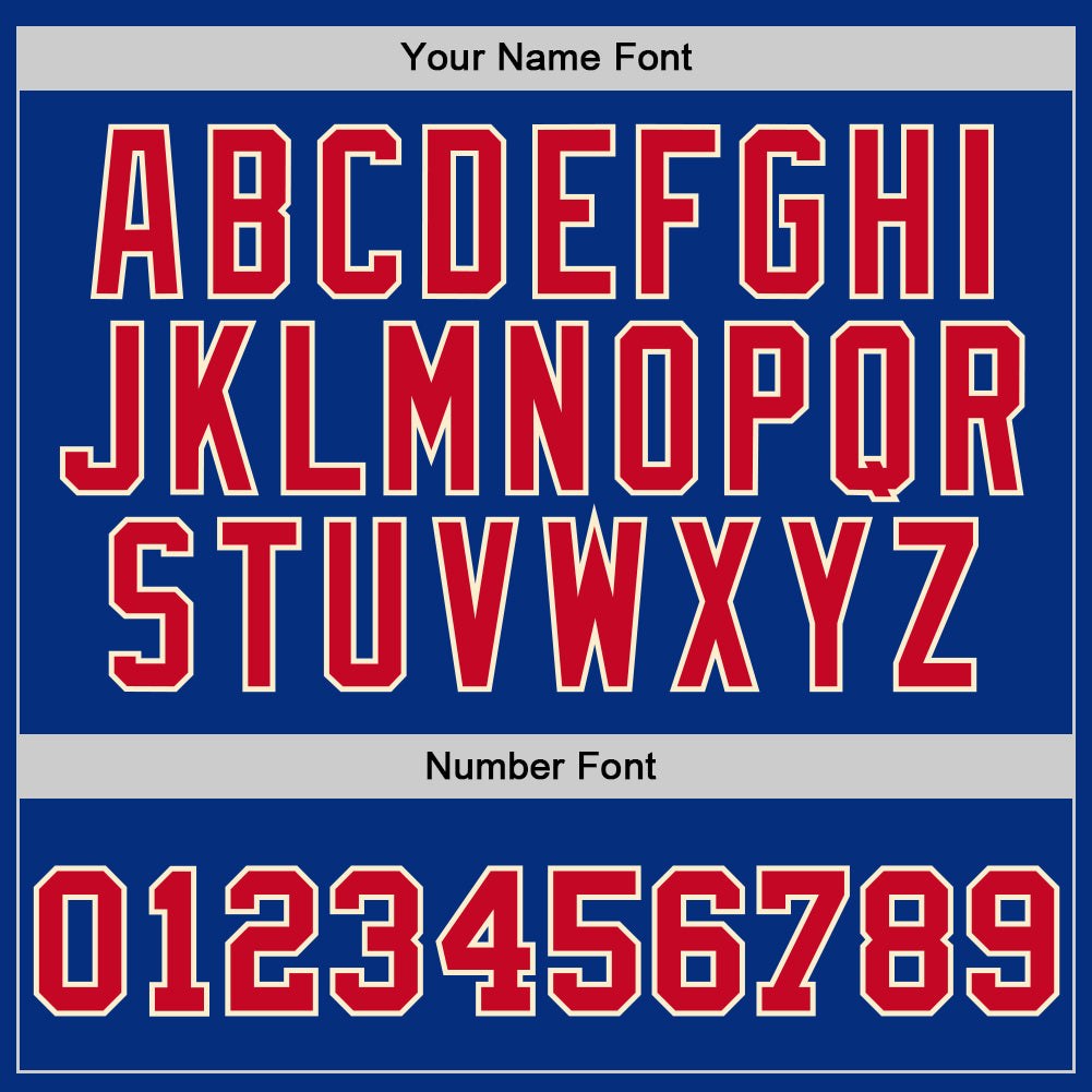 Custom Royal Red-Cream Authentic Throwback Basketball Jersey photo 2