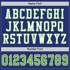 Custom Royal Neon Green-White Mesh Authentic Throwback Football Jersey photo 3