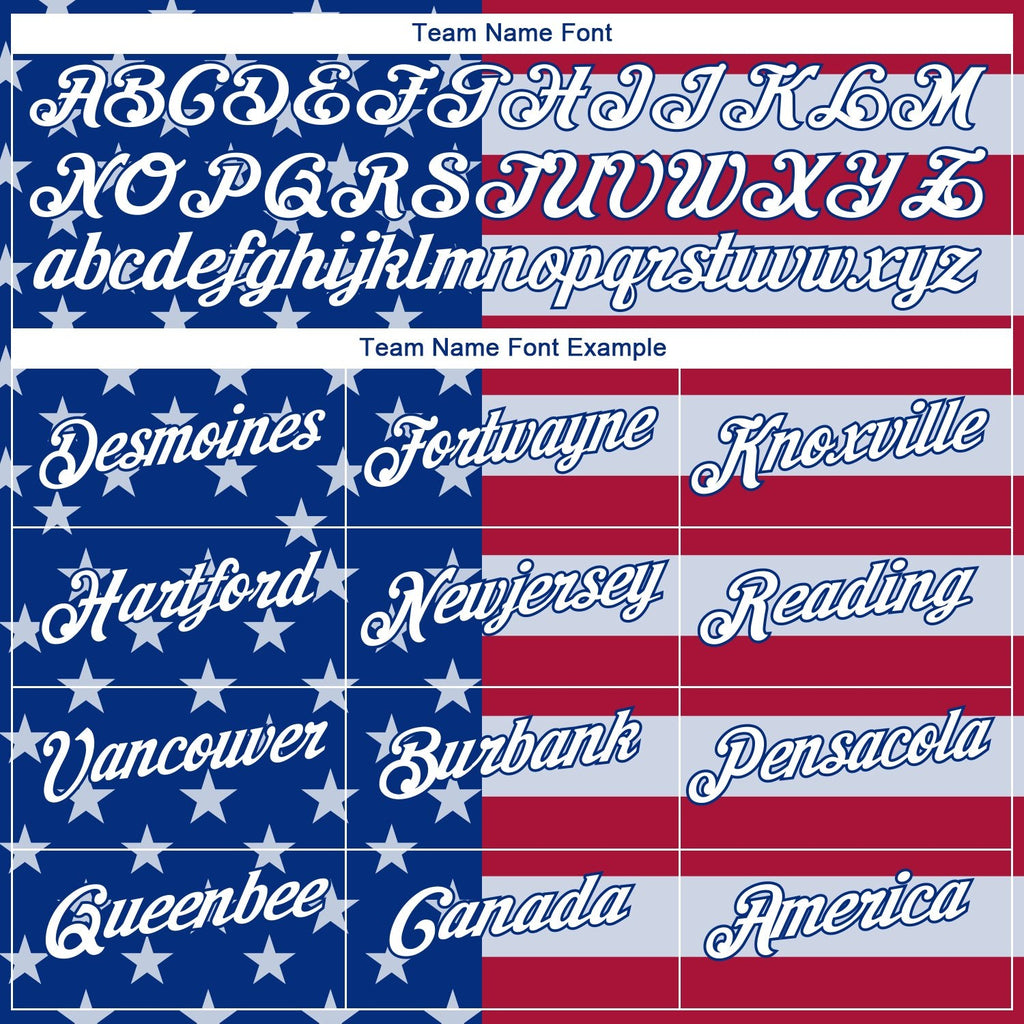 Custom Royal White-Red 3D American Flag Performance T-Shirt photo 2