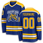 Custom Royal Gold-White Hockey Jersey