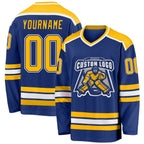Custom Royal Gold-White Hockey Jersey photo 1