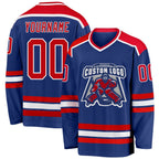 Custom Royal Red-White Hockey Jersey photo 1