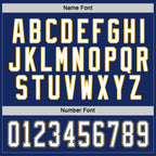 Custom Royal White Navy-Gold Hockey Jersey photo 3