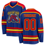 Custom Royal Red-Gold Hockey Jersey