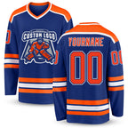 Custom Royal Orange-White Hockey Jersey