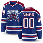 Custom Royal White-Maroon Hockey Jersey