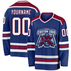 Custom Royal White-Maroon Hockey Jersey photo 1