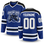 Custom Royal White-Black Hockey Jersey