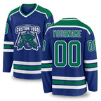 Custom Royal Kelly Green-White Hockey Jersey