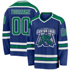 Custom Royal Kelly Green-White Hockey Jersey photo 1