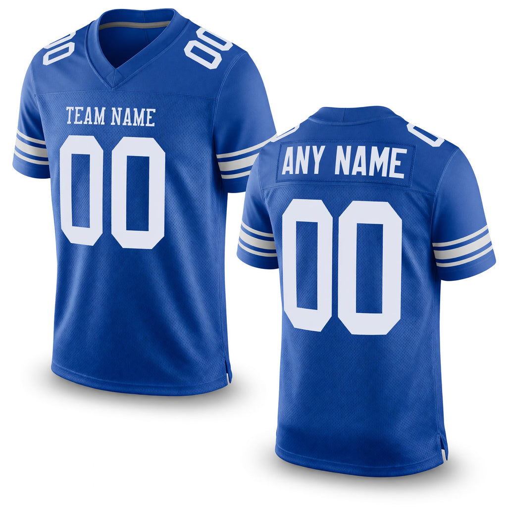 Custom Royal White Mesh Authentic Football Jersey