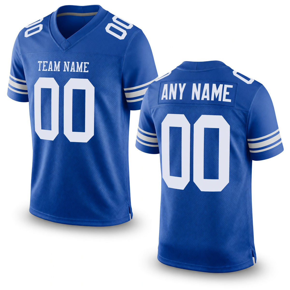 Custom Royal White Mesh Authentic Football Jersey