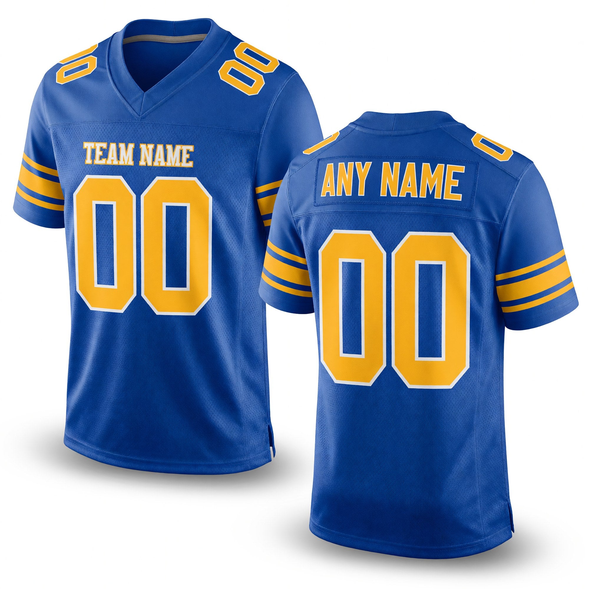 Custom Royal Gold-White Mesh Authentic Football Jersey