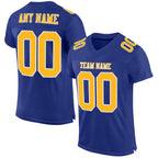 Custom Royal Gold-White Mesh Authentic Football Jersey photo 1