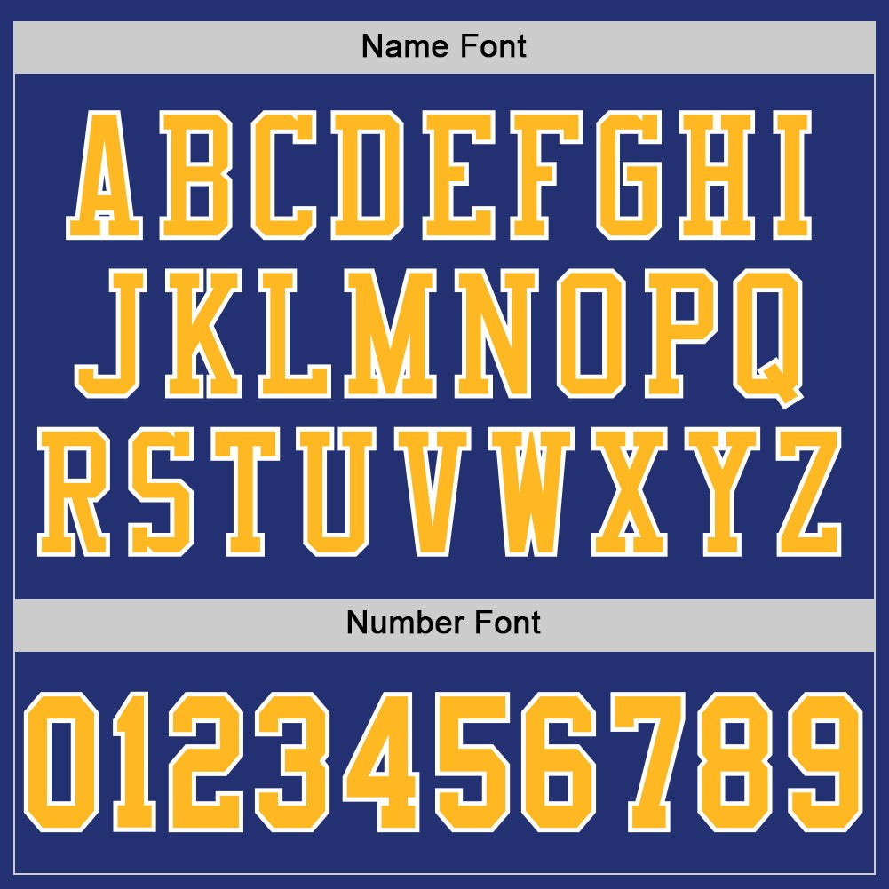 Custom Royal Gold-White Mesh Authentic Football Jersey photo 3