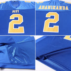 Custom Royal Gold-White Mesh Authentic Football Jersey photo 4