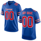 Custom Royal Red-White Mesh Authentic Football Jersey