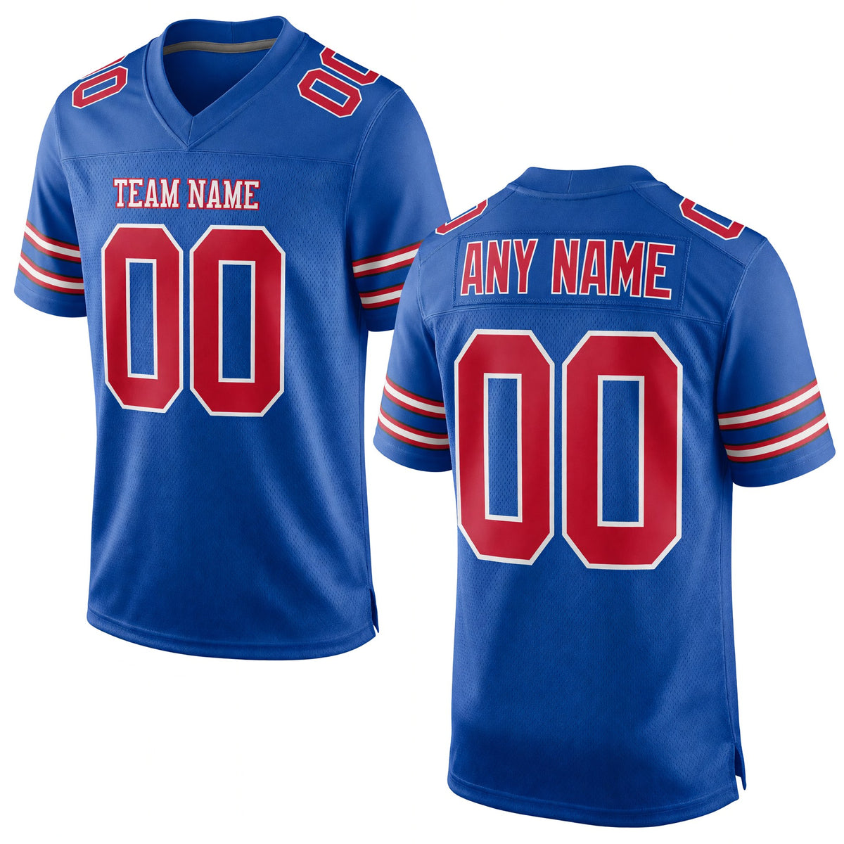 Custom Royal Red-White Mesh Authentic Football Jersey
