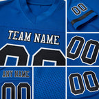 Custom Royal Black-White Mesh Authentic Football Jersey detail