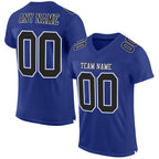 Custom Royal Black-White Mesh Authentic Football Jersey photo 1