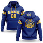 Custom Stitched Royal Gold-White Football Pullover Sweatshirt Hoodie
