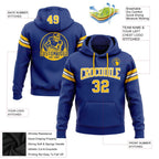 Custom Stitched Royal Gold-White Football Pullover Sweatshirt Hoodie photo 2
