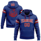 Custom Stitched Royal Red-White Football Pullover Sweatshirt Hoodie photo 1