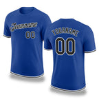 Custom Royal Black-White Performance T-Shirt