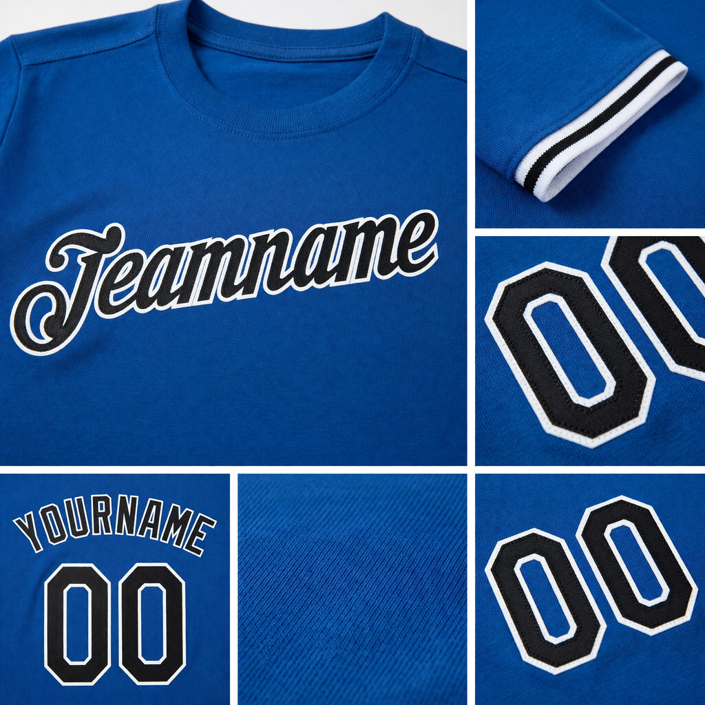 Custom Royal Black-White Performance T-Shirt detail