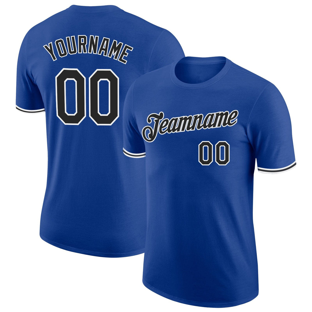 Custom Royal Black-White Performance T-Shirt photo 1