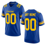 Custom Royal Gold Mesh Authentic Football Jersey