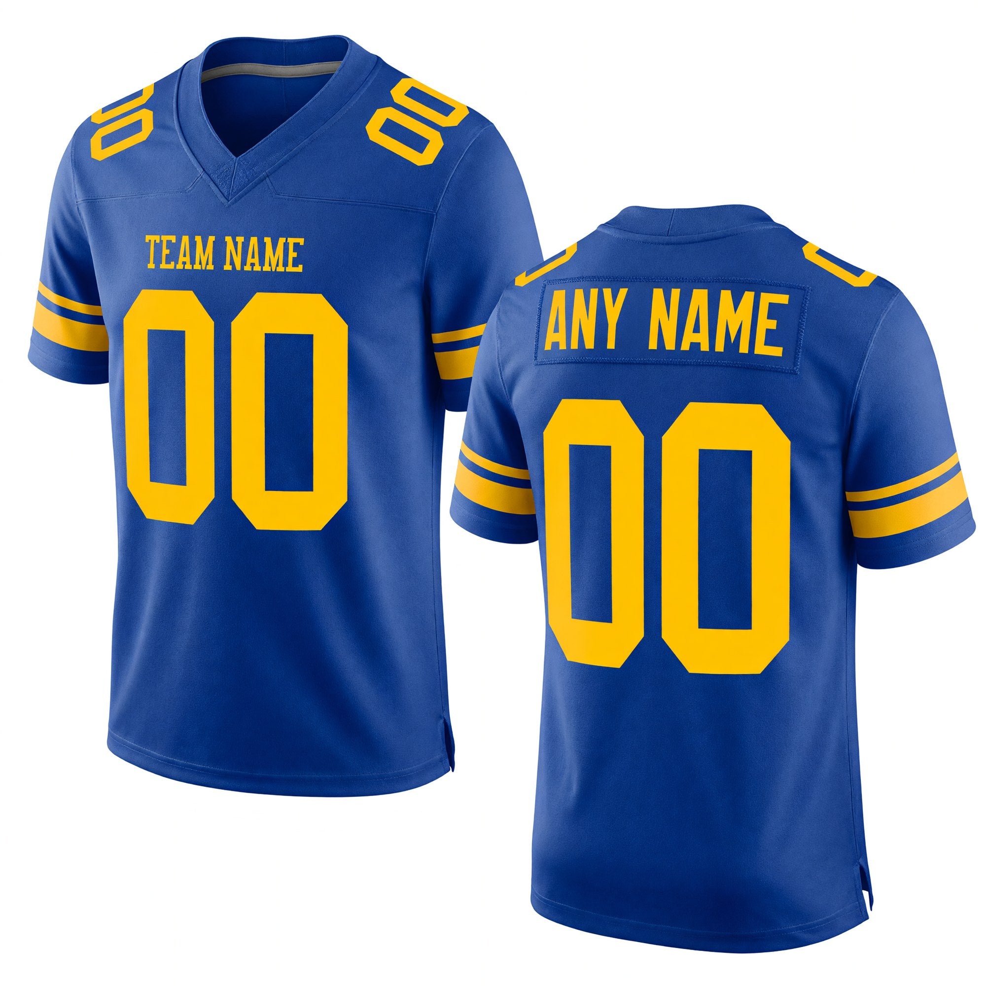 Custom Royal Gold Mesh Authentic Football Jersey
