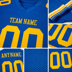 Custom Royal Gold Mesh Authentic Football Jersey detail