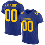 Custom Royal Gold Mesh Authentic Football Jersey photo 1