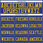 Custom Royal Gold Mesh Authentic Football Jersey photo 2