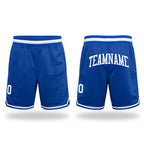 Custom Royal White Authentic Throwback Basketball Shorts