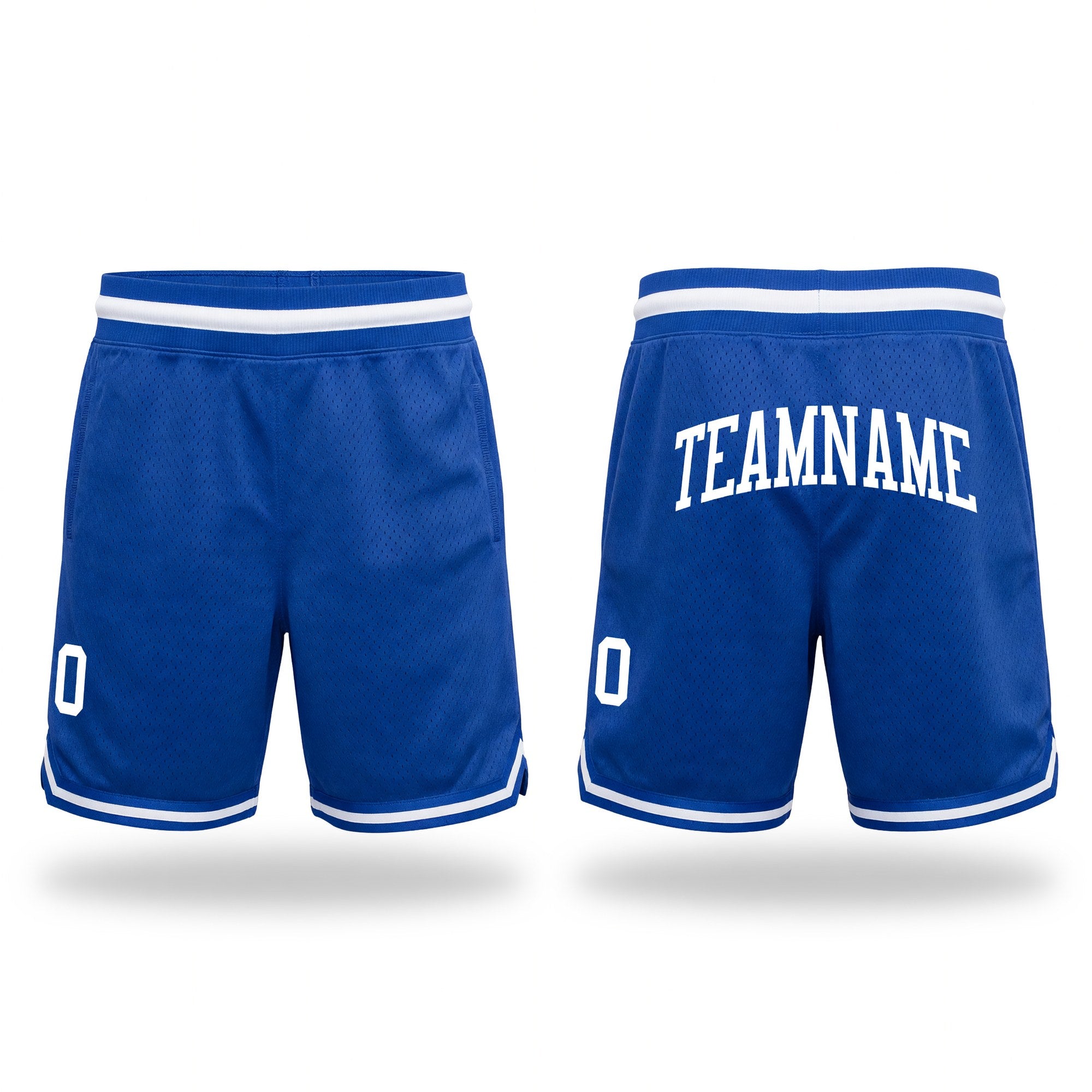 Custom Royal White Authentic Throwback Basketball Shorts